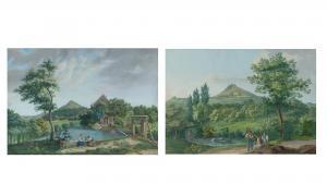 VOLMAR Johann Georg,Landscape with a Couple Seated next to a Mill Race,1836,William Doyle 2023-01-25