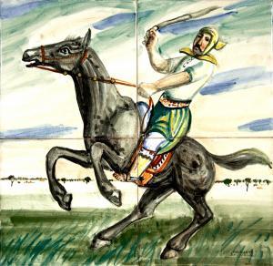 VOLPI Alfredo 1896-1988,Homem e Cavalo,Escritorio de Arte BR 2024-01-22