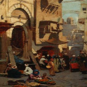 von AMBROS Raphael 1855-1895,Street scene from Cairo,1893,Bruun Rasmussen DK 2016-01-04