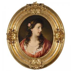 von Amerling Friedrich,PORTRAIT OF AN ELEGANT YOUNG LADY; DEPICTED HALF-L,1866,Sotheby's 2006-10-31