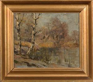 von ANDOK Ludwig 1890-1981,) Herbstliches Seeufer,Wendl DE 2020-06-25