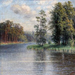 von BACZKO Margarete 1842-1924,Summer day at a river,Bruun Rasmussen DK 2012-09-10