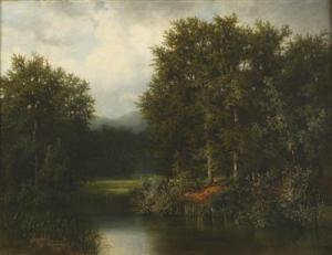 von BACZKO Margarete 1842-1924,Teichlandschaft mit Rotwild,Palais Dorotheum AT 2015-11-10