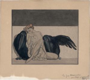 von BAYROS Franz 1866-1924,Dame mit Marabus,Galerie Bassenge DE 2023-12-01