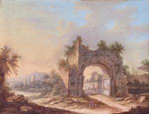 von BEMMEL Georg Christoph II 1765-1811,A ruined gateway to town,Woolley & Wallis GB 2015-12-10