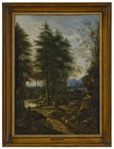 von BEMMEL Peter 1685-1754,A mountainous landscape with a rider on a road,Christie's GB 2022-12-09
