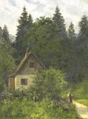 von BERNUTH Ernst,Summerday in the mountains. Farmer folk in front o,1921,Van Ham 2007-04-21