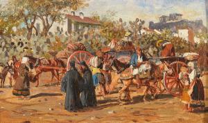 von BERRES Joseph I 1821-1912,A Market Scene in Athens,Palais Dorotheum AT 2021-05-06