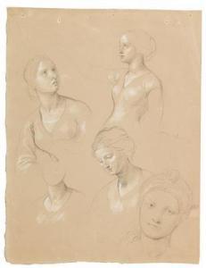 von BLAAS Carl 1815-1894,sketches of a women on the recto,Palais Dorotheum AT 2015-09-30