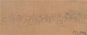 von BLAAS Julius 1845-1922,A herd of Lipizzan-horses,Palais Dorotheum AT 2017-04-04