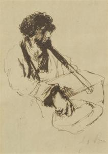 von BOCHMANN Gregor 1850-1930,The hurdy-gurdy player,Galerie Koller CH 2013-03-18