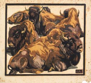von BRESSLERN ROTH Norbertine 1891-1978,Bisons,im Kinsky Auktionshaus AT 2014-01-28
