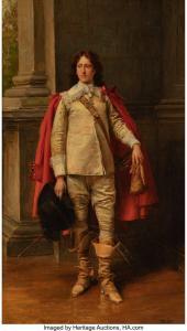 Von BROZIK Wenceslas Václav 1851-1901,A young cavalier in a red cape,Heritage US 2023-12-07