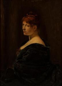 Von BROZIK Wenceslas Václav 1851-1901,Portrait Head of a Woman with Red Hair,Skinner US 2022-11-16