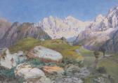 von CRAMM Helga 1878-1901,Figures in alpine landscape,Burstow and Hewett GB 2016-09-21