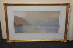 von CRAMM Helga 1878-1901,Swiss mountain landscape with lake,1894,Henry Adams GB 2021-06-10