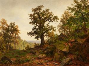 von der HELLEN Carl 1843-1902,Waldlandschaft mit großem Eichbaum,Van Ham DE 2024-01-30