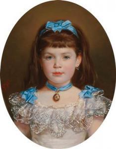 VON DEUTSCH Rudolf Friedrich 1835,Portrait of a Girl,1882,Palais Dorotheum AT 2017-12-05