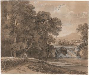 Von DILLIS Johann Georg 1759-1841,Ideale Landschaft mit Wasserfall,1808,Galerie Bassenge 2023-06-09