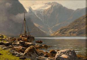 von ECKENBRECHER Themistokles Karl P 1842-1921,Am Esefjord bei Balholm,1913,Stahl DE 2024-02-24