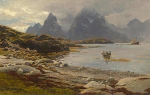 von ECKENBRECHER Themistokles Karl P 1842-1921,Norwegian Fjord,Galerie Koller CH 2017-03-31