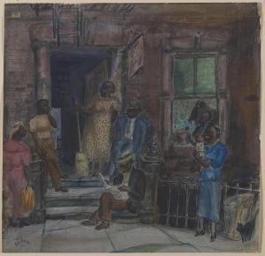 von EICHMAN Bernard 1899-1970,Neighbors in Harlem,1936,Bonhams GB 2014-11-19