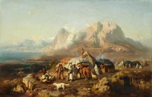 von FRANKEN Paul 1818-1884,A Camp in the Caucasus,1860,Palais Dorotheum AT 2021-06-07