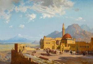 von FRANKEN Paul,Ishak Pasha Palace with Mount Ararat in the Backgr,1854,Sotheby's 2021-06-08