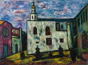 von GAMP Botho Freiherr,Senza titolo (piazzetta con chiesa ad Ischia Ponte,1950,Blindarte 2019-06-04