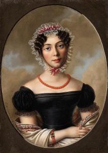 VON GUERARD Bernhard Ritter 1780-1836,Portrait of the elder sister Caroline von Guéra,1827,Lempertz 2014-11-15