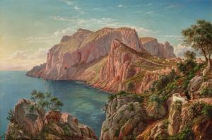 VON GUERARD Eugen Johann Joseph,VIEW OF CAPRI NEAR NAPLES,1883,Deutscher and Hackett 2023-08-16