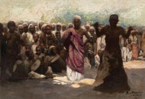 von HAMME VOITUS Peter 1880-1936,Scène africaine,1921,Pierre Bergé & Associés FR 2019-06-16