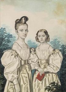 VON HAMPELN CARL 1808-1890,Doppelporträt der Töchter von General Pjotr S. Us,im Kinsky Auktionshaus 2013-06-18