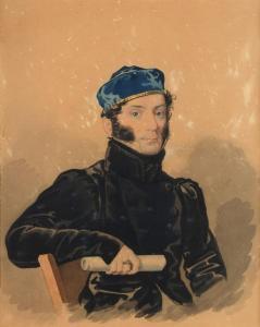 VON HAMPELN CARL 1808-1890,Portrait d'homme accoudé à une chaise,Coutau-Begarie FR 2012-06-18