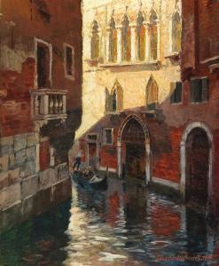 von HANDEL MAZETTI Eduard, Freiherr,A Gondola Ride through Venice,1930,Palais Dorotheum 2021-12-18