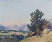von HANDEL MAZETTI Eduard, Freiherr 1885-1950,Blick auf ein Dorf im Tiroleris,1947,Palais Dorotheum 2018-11-20