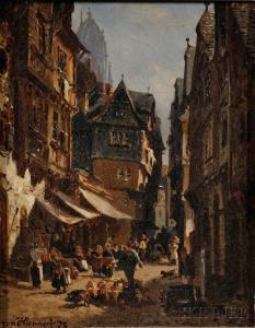 VON HANNO Andr. Frederich 1826-1882,View of Frankfurt,Skinner US 2012-07-14