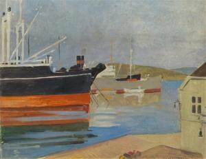 von HANNO Carl 1901-1953,Harbor Scene,1947,Hindman US 2015-09-25