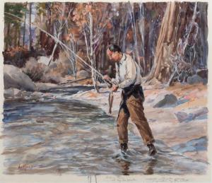 von HASSLER Carl 1887-1969,Fishing Time,1935,Santa Fe Art Auction US 2023-11-10