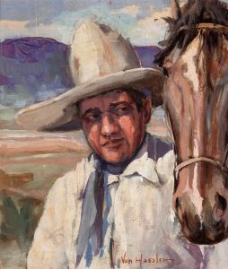 von HASSLER Carl 1887-1969,Indian Cowboy and His Horse,Santa Fe Art Auction US 2023-11-10
