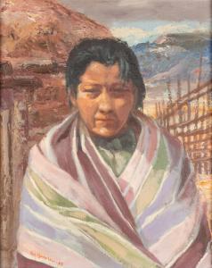von HASSLER Carl 1887-1969,Navajo Woman,1935,Cottone US 2022-01-26