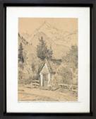 von HEIDER Hans 1867-1952,Blick auf eine Kapelle in alpiner Landschaft,Allgauer DE 2007-07-05