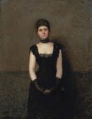 Von HERKOMER Hubert,Portrait of a lady, three-quarter-length, in an ev,Christie's 2012-11-06