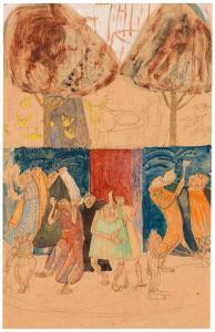 von HERZMANOVSKY ORLANDO Fritz 1877-1954,"Tanz um das goldene Kalb",1910,Palais Dorotheum 2023-03-22