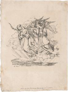 VON HESS Heinrich M 1798-1863,Drei schwebende Engel mit dem Jesuskind und den,1817,Galerie Bassenge 2022-12-01