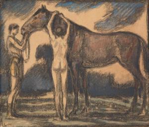 Von HOFMANN Ludwig 1861-1945,Two Nude Men with a Horse,Shapiro Auctions US 2024-01-27