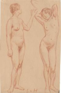 Von HOFMANN Ludwig 1861-1945,Zwei stehende weibliche Akte,Galerie Bassenge DE 2023-12-01