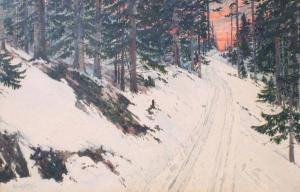 VON HOFSTEIN HUGO O 1865-1947,Winter Trail Landscape,Burchard US 2010-02-21