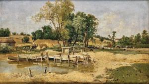 VON HORMANN Theodor,A watering place in Kis Bagh verso titled \“Motiv ,Palais Dorotheum 2024-02-21