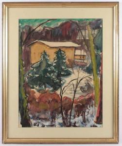von KAMEKE Egon Oskar 1881-1955,Landschaft mit Häusern,Von Zengen DE 2018-09-07